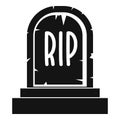 Gravestone with RIP text icon, simple style Royalty Free Stock Photo