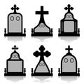 Gravestone set - Tombstones silhouettes