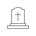 Gravestone or tombstone line icon