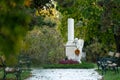 The gravestone of Wolfgang Amadeus Mozart in St. Marx Cemetery Royalty Free Stock Photo