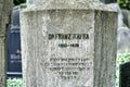 Gravestone of the writer Franz Kafka at the new Jewish cemetery in Prague Royalty Free Stock Photo