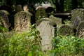 Old gravestones in the New Jewish Cemetery in Miodowa Street, Kazimierz, Krakow, Poland.