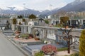 Gravestones in christian cemetery in Lugano, Switzerland