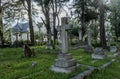 Gravestones and crosses at the old cemetery