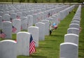 Gravestones with flags at Cape Canaveral National Cemetery Royalty Free Stock Photo