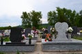 Gravestones with floral tributes Royalty Free Stock Photo