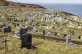 Gravestones at St. Tudno`s Church at Llandudno, Wales, UK. Royalty Free Stock Photo