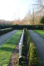 Gravestones and statues on the military field of honour at the Grebberberg in the Netherlands,