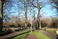 Gravestones and statues on the military field of honour at the Grebberberg in the Netherlands, where lof of solders felt in 5 days