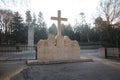 Gravestones and statues on the military field of honour at the Grebberberg in the Netherlands, where lof of solders felt in 5 days