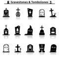 Gravestones and tombstones icons
