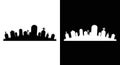 Graveyard Cemetery Silhouette Vector Illustration Set Royalty Free Stock Photo