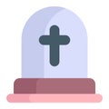 graveyard, cross flat line icon Royalty Free Stock Photo