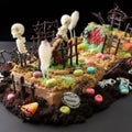 A graveyard with edible skeleton bones