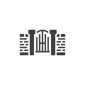 Graveyard gate vector icon Royalty Free Stock Photo