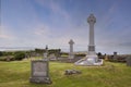 Graveyard with grave of knight Angus Martin near the Skye Museum of Island Life, Kilmuir, Scotland