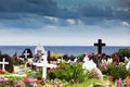 Graveyard in Hanga Roa, Easter Island Royalty Free Stock Photo