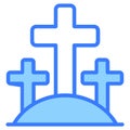 graveyard, Headstone, grave Blue Outline Simple Icon