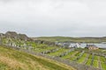 Graveyard on a hill facing North sea in Lerwick at Shetland Islands, Scotland, UK Royalty Free Stock Photo