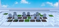 Graveyard on laptop computer, dependence on the digital world concept, 3d render Royalty Free Stock Photo