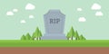Graveyard rip rest in peace tombstone with sky and cloud Royalty Free Stock Photo