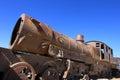 Graveyard of rusty old trains in Uyuni, Bolivia