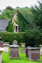 Graveyard in Saint Andrew`s Church. Step back in Castle Combe Royalty Free Stock Photo