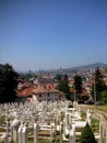 Graveyard in Sarajevo in Bosnia and Herzegovina 1.8.2015