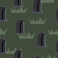 Graveyard. Seamless pattern illustration. Gravestone. Headstone Royalty Free Stock Photo