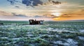 Graveyard of ships at the bottom of the Aral Sea Royalty Free Stock Photo