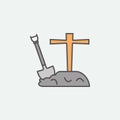 Graveyard with shovel colored icon. One of the Halloween collection icons for websites, web design, mobile app Royalty Free Stock Photo