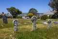 Graveyard at St. Michaels Mount in Cornwall, UK Royalty Free Stock Photo