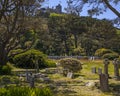 Graveyard at St. Michaels Mount in Cornwall, UK Royalty Free Stock Photo