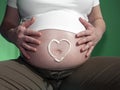 Gravid women and heart Royalty Free Stock Photo