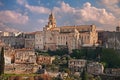 Gravina in Puglia, Bari, Italy: landscape of the old town with the ancient Santa Maria Assunta cathedral Royalty Free Stock Photo