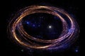 gravitational lensing creating an einstein ring effect