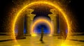 Gravitational tunnel, space-time tunnel. Time traveler Royalty Free Stock Photo