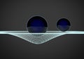 Gravitational Waves illustration on dark backgroung. 3D illustration