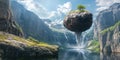 Gravity-Defying Landscape Where Massive Structures Float for Futuristic Design, Landscape Architecture, and Sci-Fi Exploration