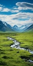 Gravity-defying Landscapes: A Green Grass Field In The Wilderness Royalty Free Stock Photo