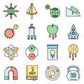 Gravity force icons set vector color