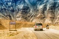 A gravity hill called Magnetic Hill , Ladakh Royalty Free Stock Photo