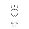 gravity icon vector from science collection. Thin line gravity outline icon vector illustration. Linear symbol for use on web and
