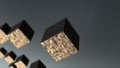 Gravity matal cube abstract background 3d animation
