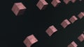 Gravity metal rust cube abstract background 3d animation