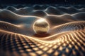 Gravity planet earth, gravitational waves concept. Physical and technology background. Design with gravity grid and