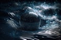 Gravity planet earth, gravitational waves concept. Physical and technology background. Design with gravity grid and