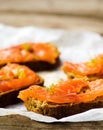 Gravlax on bread with bran