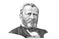 Gravure of Ulysses S. Grant Royalty Free Stock Photo