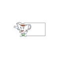 Gravy boat cartoon character with mascot with board.